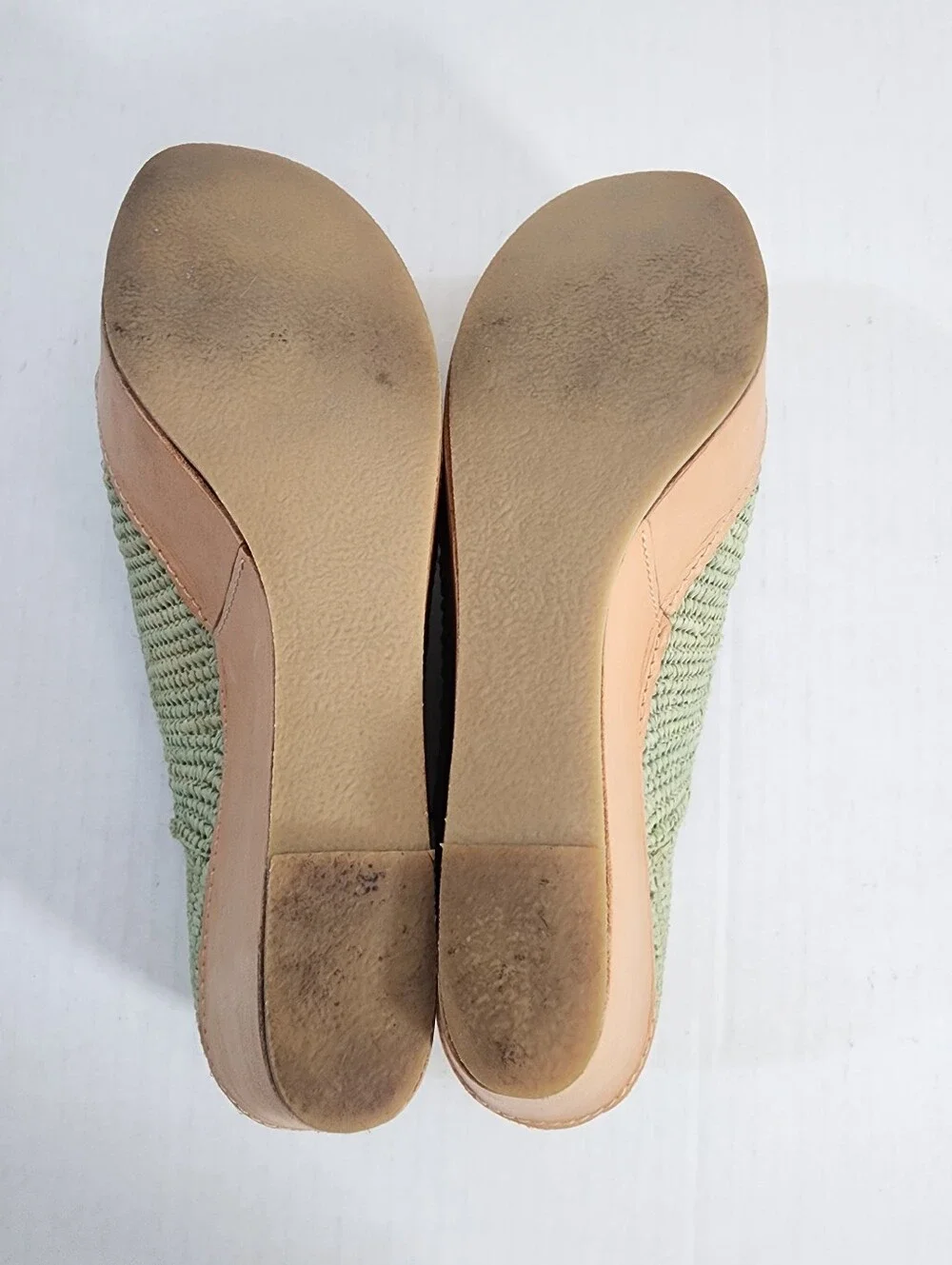 Carven x Robert Clergerie Raffia Platform Loafers Leather Sage Green EU 39.5